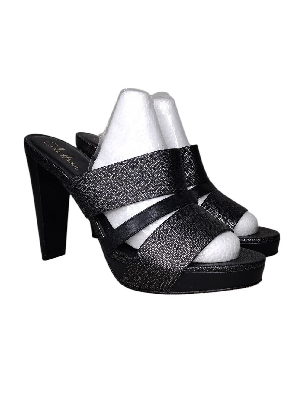 Cole Haan Nike Air Black Strappy Open Toe High Heel Sandal 11B